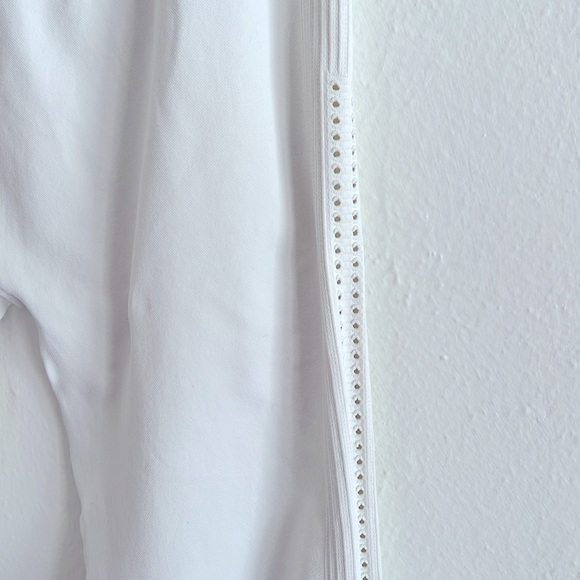 Nux Awakened White Stretch Compression Ribbed Texture Leggings S - Picture 2 of 6